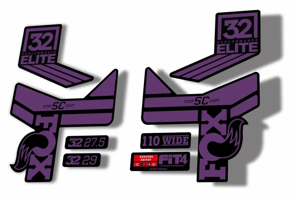 FOX 32 Step Cast SC EP Fork Suspension Factory Decal Stickers Adhesive Purple - 1