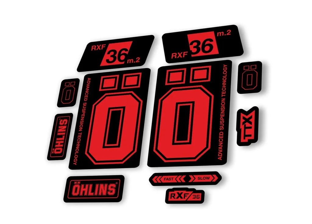 Ohlins RXF 36 M.2 2022 Fork Decal Mountain Bike Cycling Sticker Adhesive Red - 1