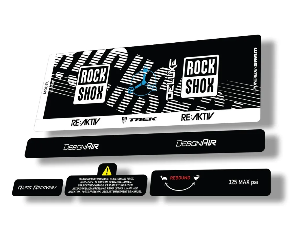 Rock Shox Deluxe RT3 RE AKTIV 2020 Rear Shock Decal Sticker Set White - 1