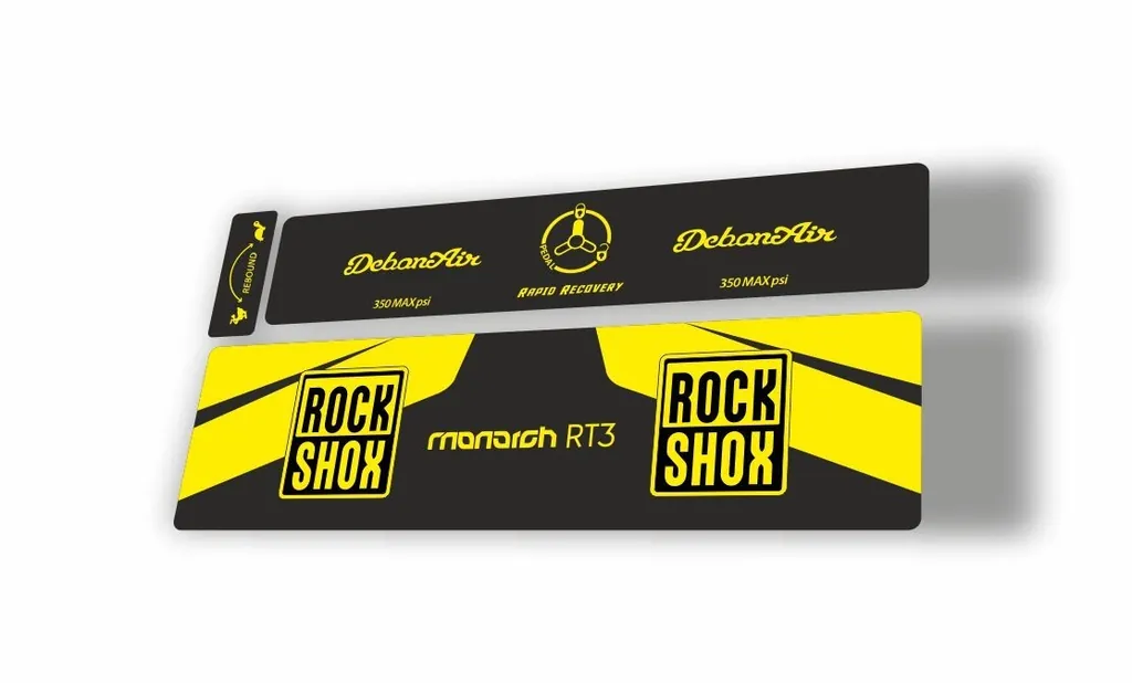 Rock Shox 2016 MONARCH RT3 Rear Shock MTB Decal Sticker Adhesive Yellow - 1