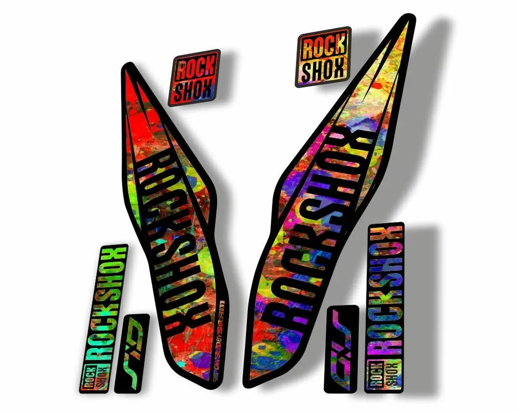 Rock Shox SID 2017 Mountain Bike Cycling Fork Decal Sticker Adhesive Oil Slick - 1