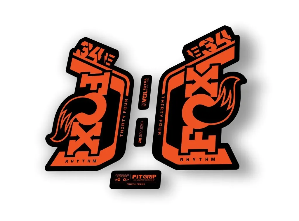 Fox 34 Rhythm E Bike 2024 Fork Suspension Factory Decal Sticker Adhesive Orange - 1