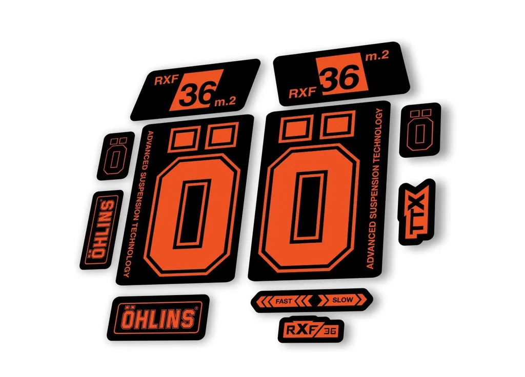 Ohlins RXF 36 M.2 2022 Fork Decal Mountain Bike Cycling Sticker Adhesive Orange - 1