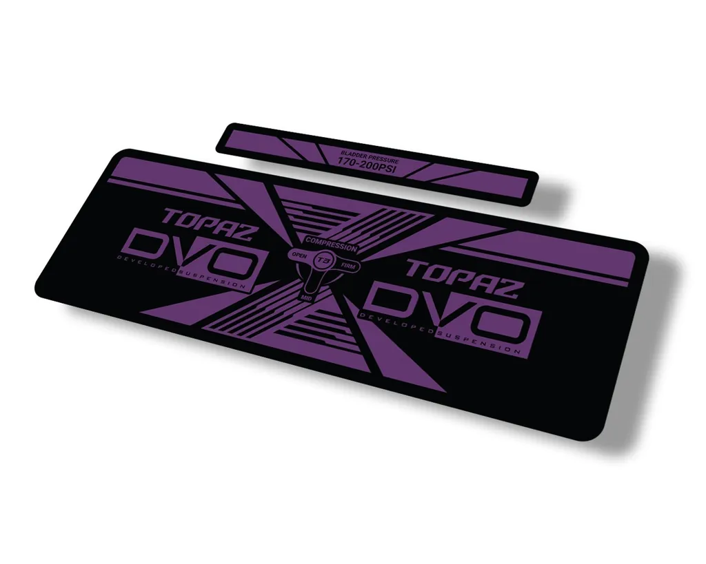 DVO 2020 Topaz AM Rear Shock Suspension Sticker Factory Decal Adhesive Purple - 1