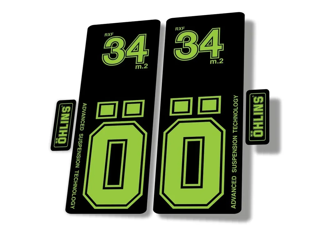 OHLINS RXF 34 M.2 2022 Fork Decal Mountain Bike Cycling Sticker Adhesive Green - 1