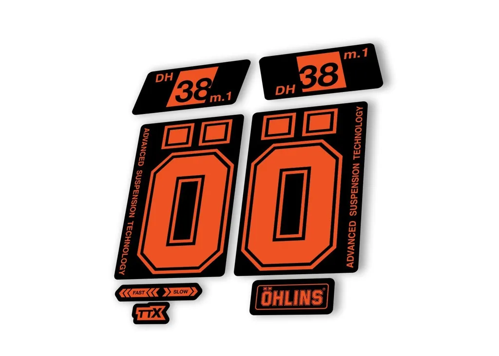 Ohlins DH38 M.1 2022 Fork Decal Mountain Bike Cycling Sticker Adhesive Orange - 1