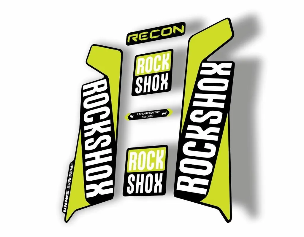 Rock Shox RECON 2016-17 Mountain Bike Cycling Decal Kit Sticker Adhesive L.Green - 1