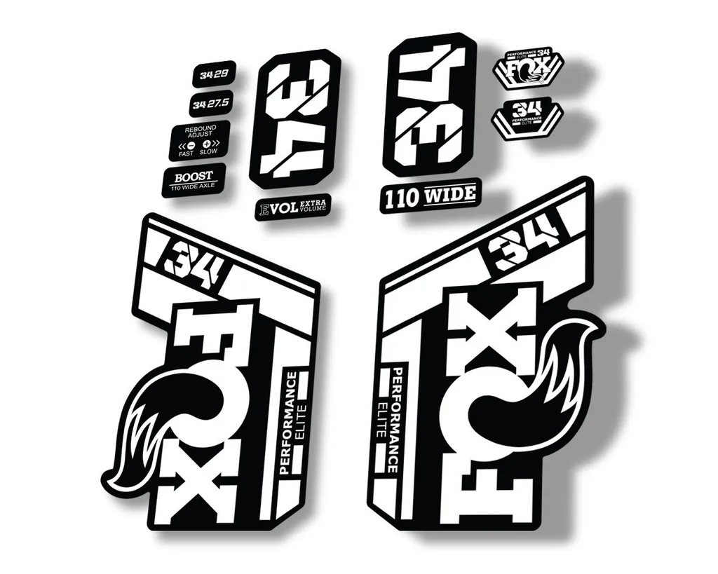 FOX 34 Performance Elite 2021 Factory Fork Decals Suspension Sticker White - 1