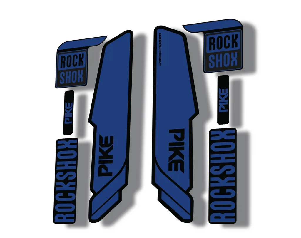 Rock Shox PIKE 2014 Mountain Bike Cycling Decal Kit Sticker Adhesive Dark Blue - 1