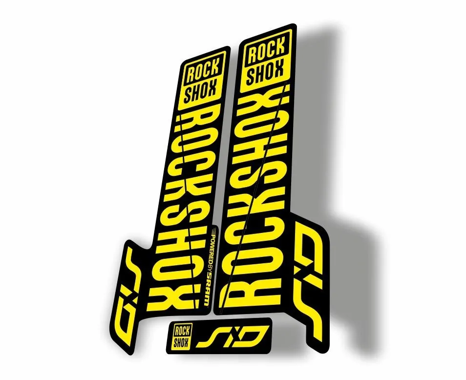 Rock Shox SID 2018 Mountain Bike Cycling Decal Kit Sticker Adhesive Yellow - 1