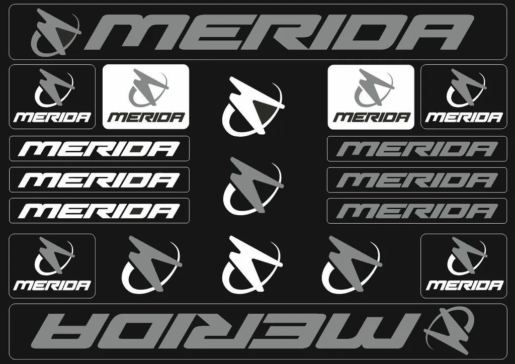 Bicycle Vinyl Stickers – Compatible with Merida Bikes – Gray - 1
