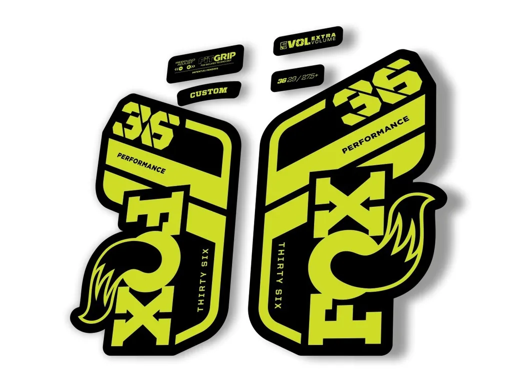 FOX 36 Performance 2021 Factory Fork Decals Suspension Sticker Lime Green - 1