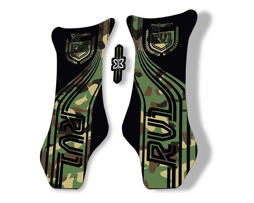 X Fusion RV1 2018 Front Shock Suspension Sticker Factory Decal Camo - 1