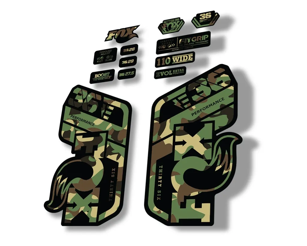 FOX 36 Performance E Bike 2021 Forks Suspension Factory Decal Sticker Camo - 1