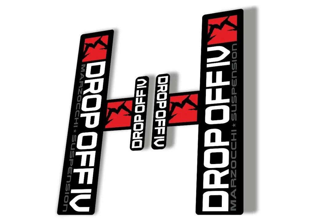Marzocchi Drop Off 4 IV 2006 Fork Suspension Sticker Decal Kit Adhesive White - 1