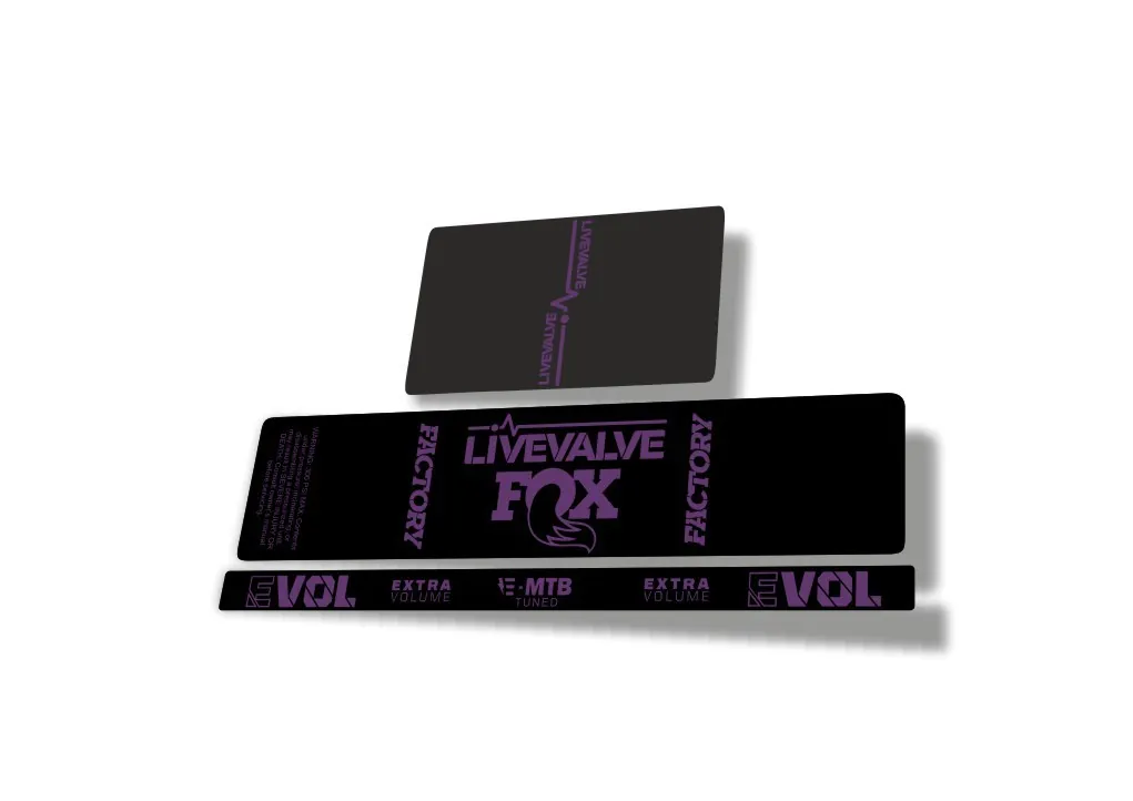 Fox 2022 Live Valve MTB Rear Shock Suspension Sticker Decal Purple - 1
