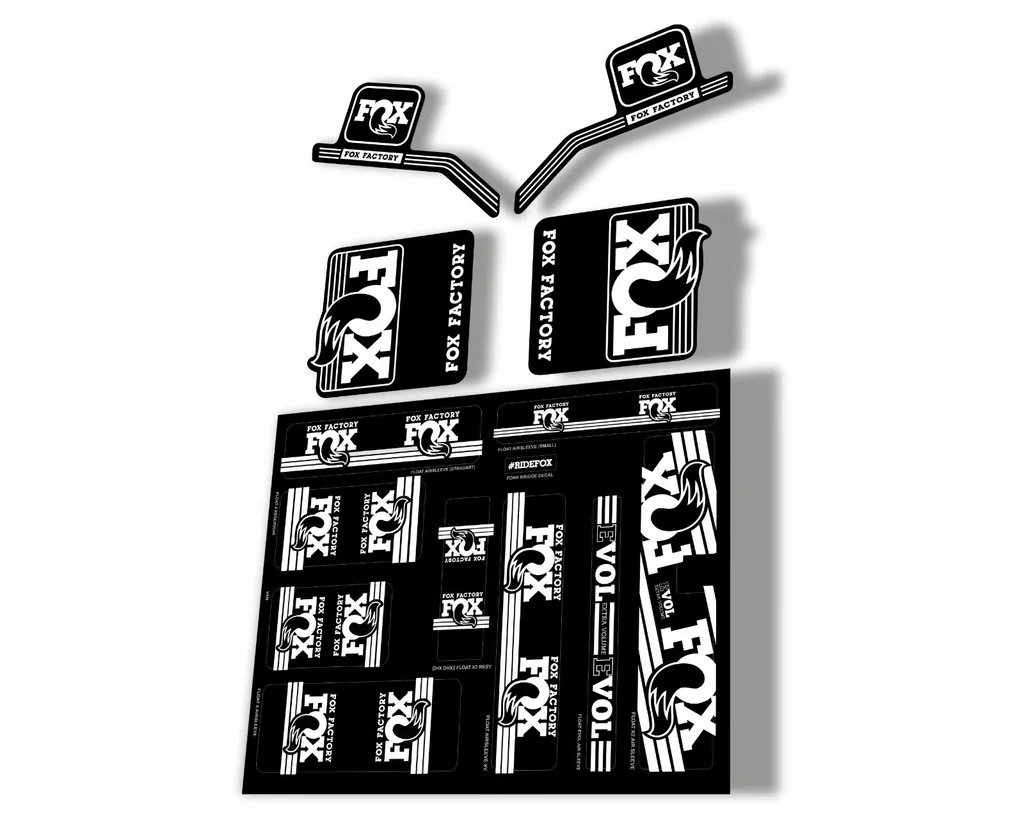 Fox Heritage 2017 Forks Suspension & Shocks Decal Sticker Adhesiv Kit White - 1