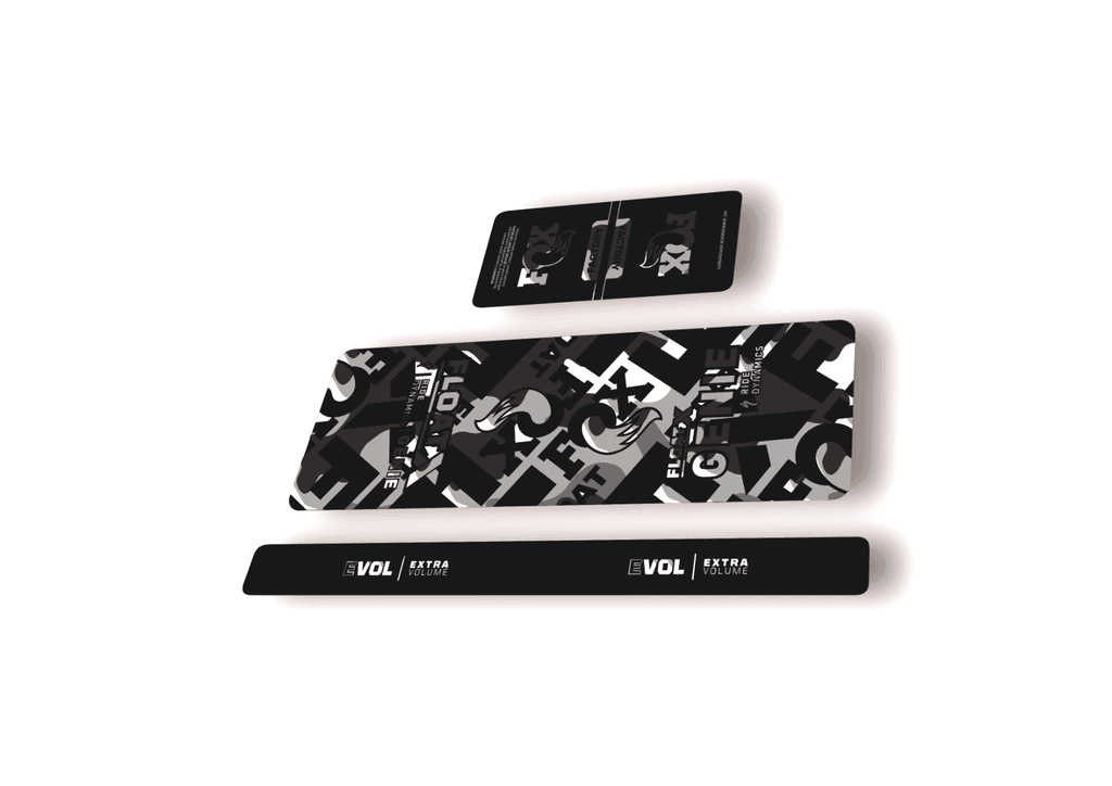 FOX Float X GENIE 2025 Rear Shock Decal Sticker Kit Adhesive White Camo - 1