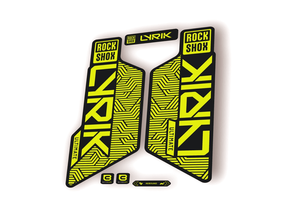Rock Shox LYRIK ULTIMATE 2025 Flight Attendant Bike Decal Sticker Lime Green - 1