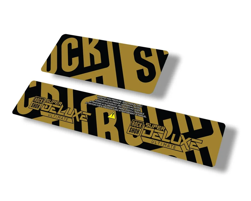 Rock Shox 2021 Super Deluxe Ultimate Rear Shock Decal Sticker Set Gold - 1