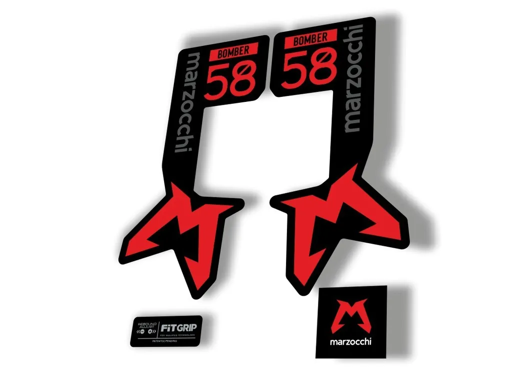 Marzocchi Bomber 58 2025 Suspension Sticker Decal Kit Adhesive Red - 1