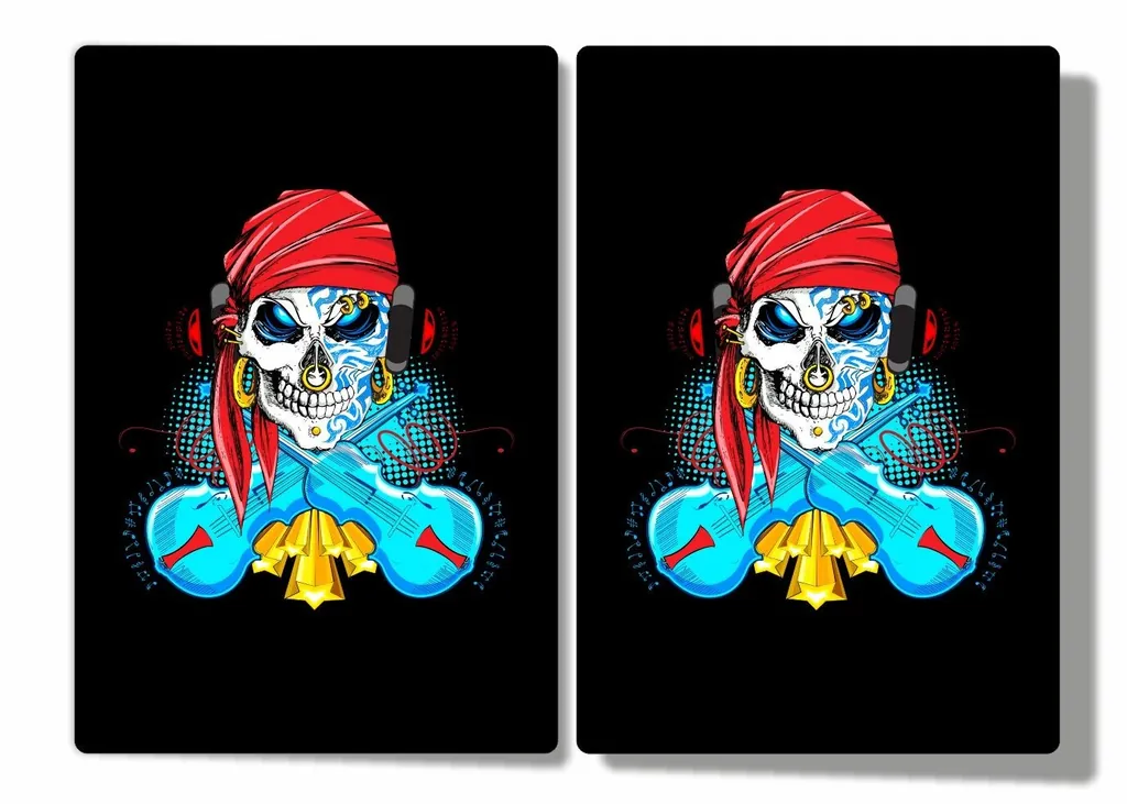Upper Fork Custom Suspension Bike Decal Stickers Set Adhesive Skull Theme 6 - 1