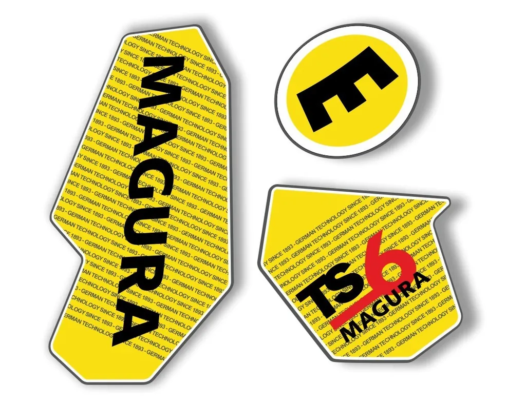 MAGURA TS6 Suspension Decal Kit Sticker Adhesive Aufkleber Yellow - 1
