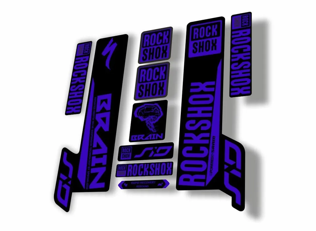 Rock Shox SID Brain 2018 Mountain Bike Cycling Decal Sticker Adhesive Dark Blue - 1