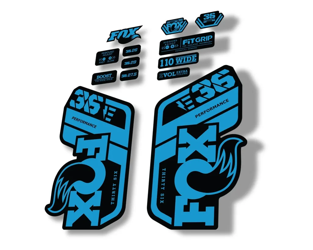 FOX 36 Performance E Bike 2021 Forks Suspension Factory Decal Sticker Blue - 1