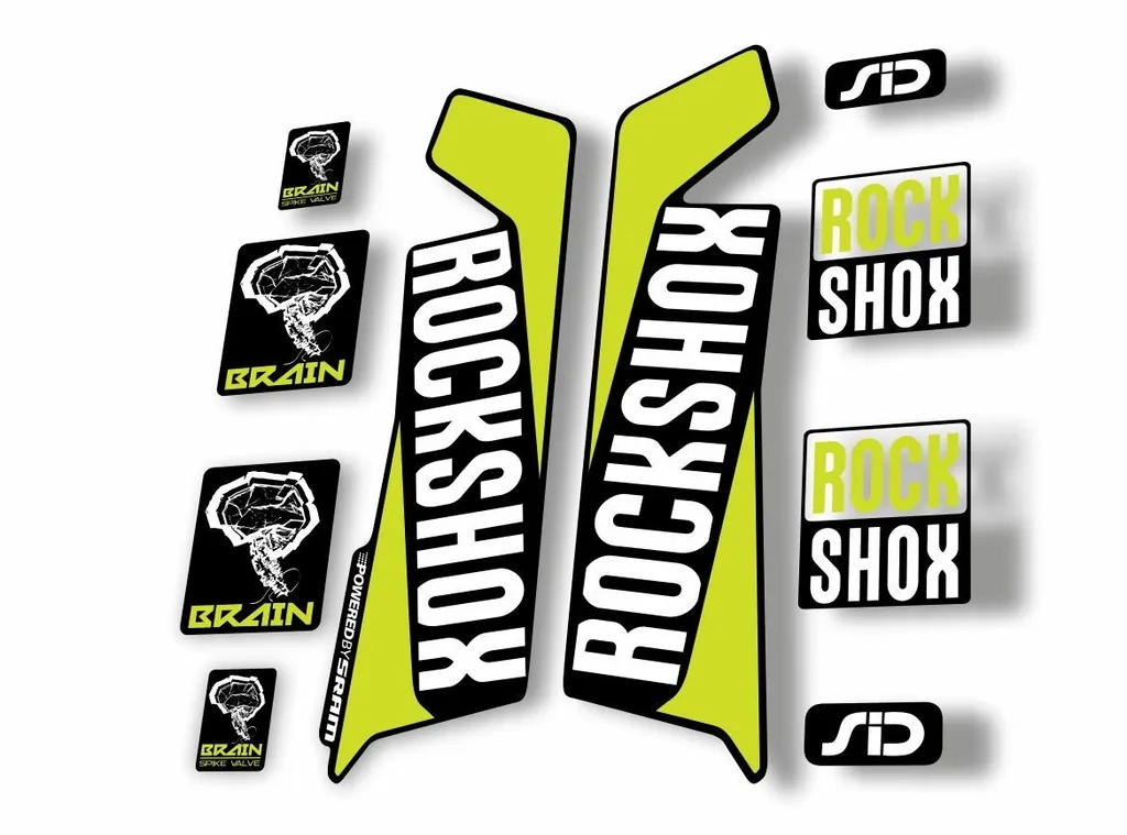 Rock Shox SID Brain 2016-17 Mountain Bike Cycling Decal Sticker Lime Green - 1