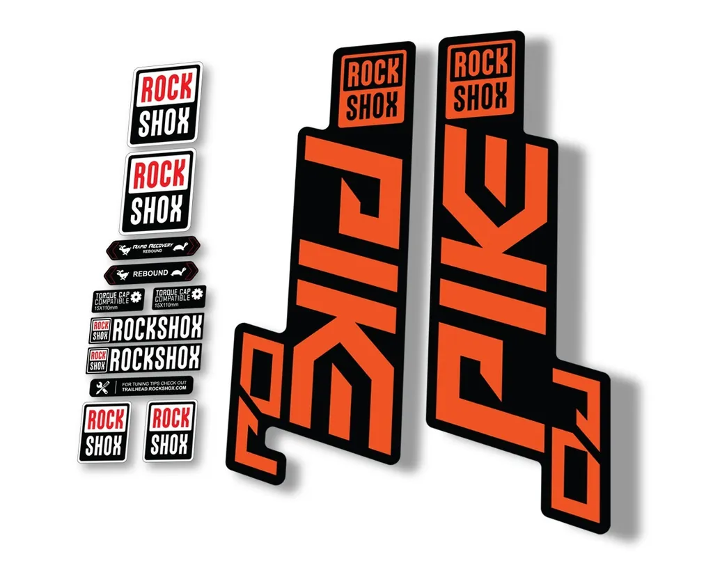 Rock Shox PIKE DJ 2021 Mountain Bike Cycling Decal Sticker Adhesive Orange - 1