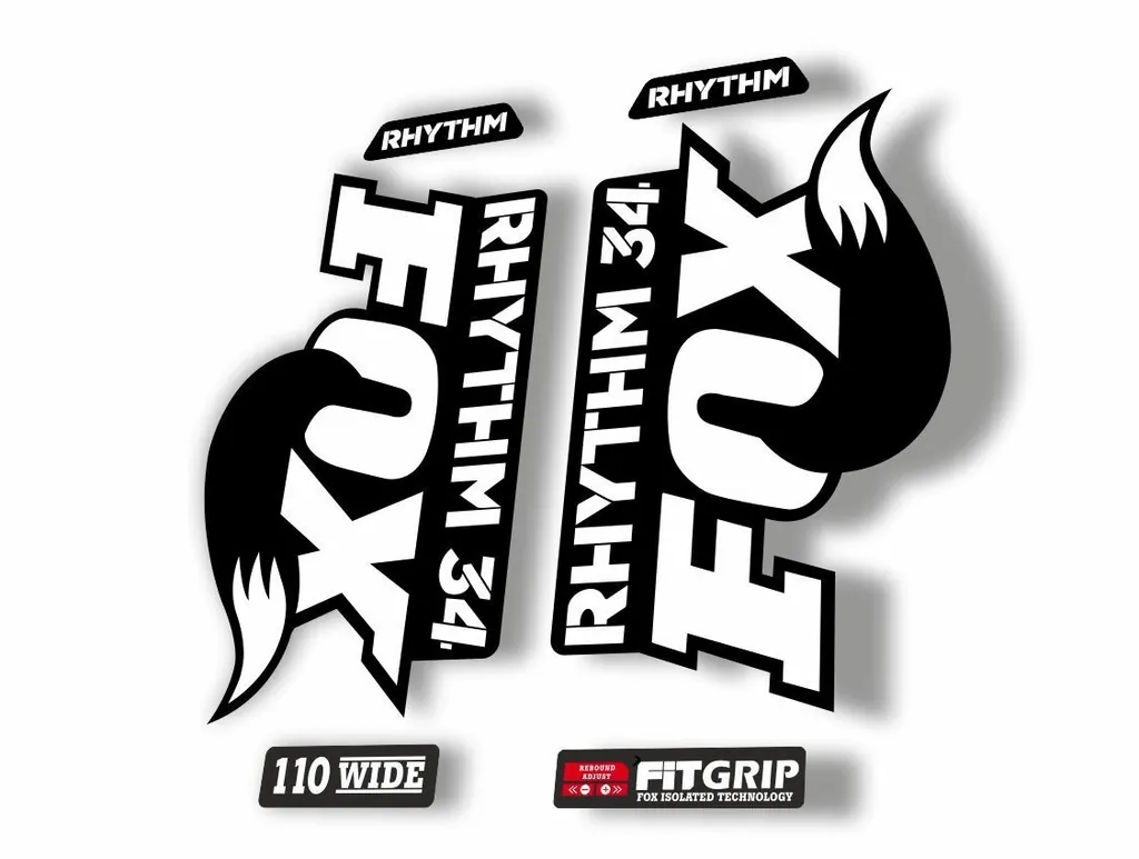 FOX 34 Rhythm 2018 Forks Suspension Factory Decal Sticker Adhesive White - 1
