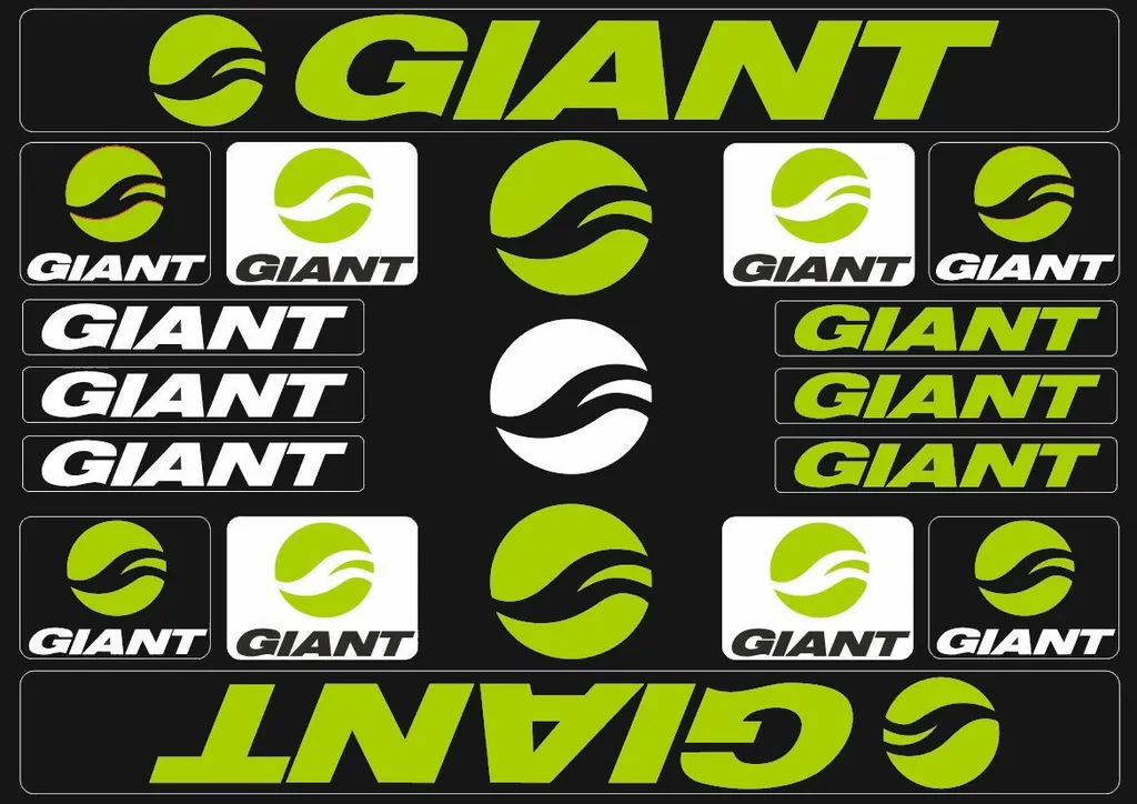Bicycle Vinyl Frame Stickers – Compatible with GIANT Bikes – Green - 1