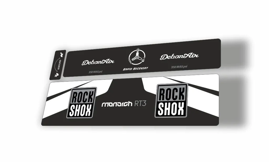 Rock Shox 2016 MONARCH RT3 Rear Shock MTB Decal Sticker Adhesive White - 1