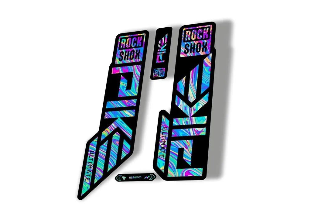 Rock Shox PIKE ULTIMATE 2023 Mountain Bike Cycling Decal Sticker Oil Slick 1 - 1