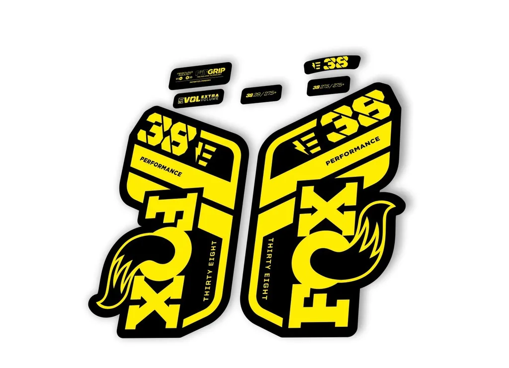 FOX 38 Performance E Bike 2021 Forks Suspension Factory Decal Sticker Yellow - 1