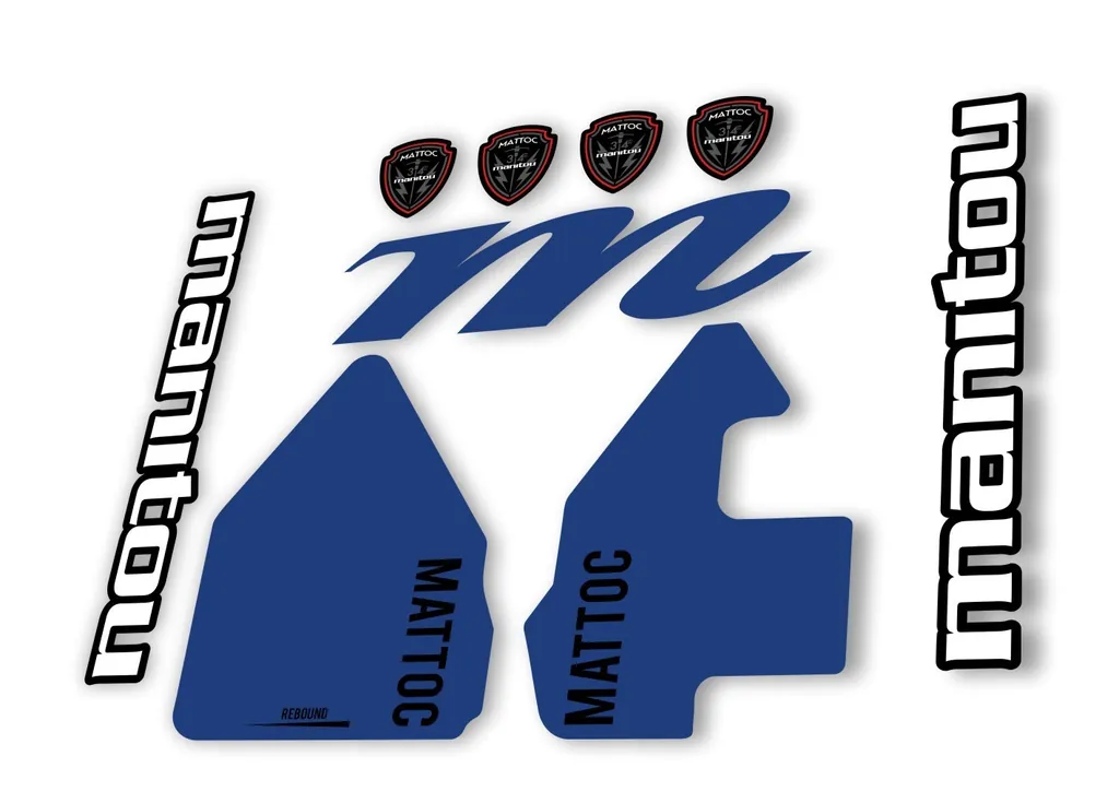 Manitou Mattoc 2017 Fork Suspension Decal Kit Sticker Set Dark Blue - 1