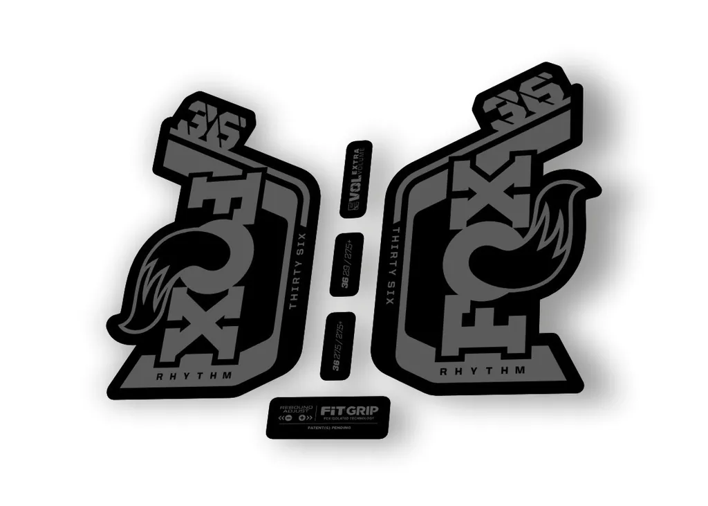 Fox 36 Rhythm 2024 Fork Suspension Factory Decal Sticker Adhesive Gray - 1