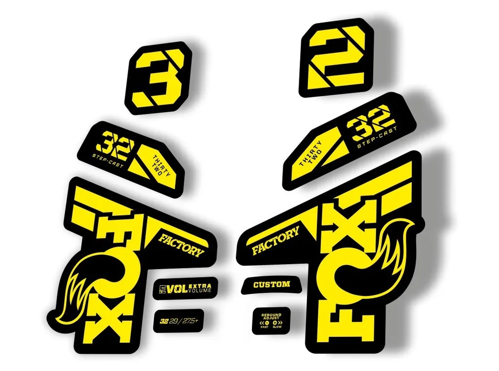 Fox 32 Factory 2021 Fork Suspension Decal Sticker Adhesive Yellow - 1