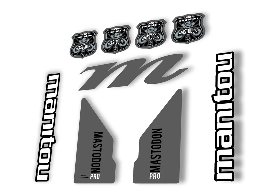 Manitou Mastadon Pro 2017 Fork Suspension Decal Kit Sticker Gray - 1