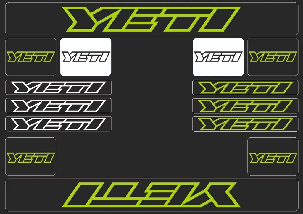 Bicycle Vinyl Stickers – Compatible with YETI Bikes – Green - 1