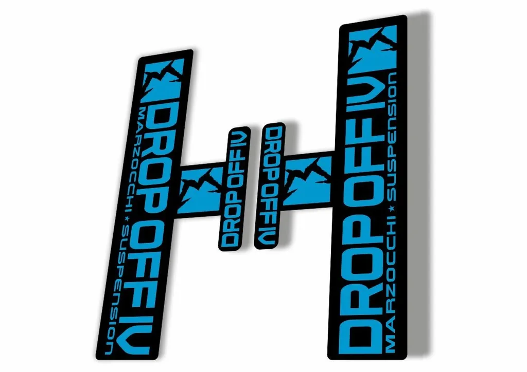 Marzocchi Drop Off 4 IV 2006 Fork Suspension Sticker Decal Kit Adhesive Blue - 1