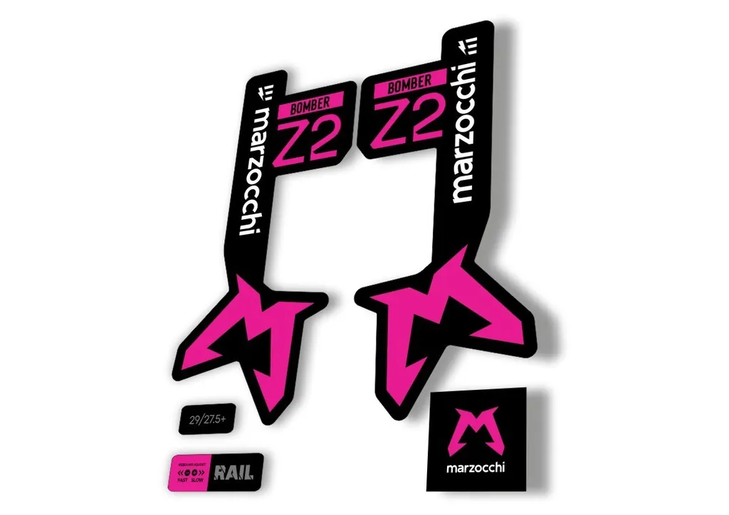Marzocchi Bomber Z2 Eoptimized 2025 Fork Suspension Sticker Decal Kit Pink - 1