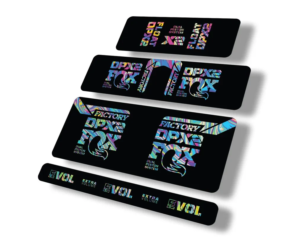 FOX Float DPX2 2021 Rear Shock Suspension Sticker Decal Full Set Oil Slick 1 - 1