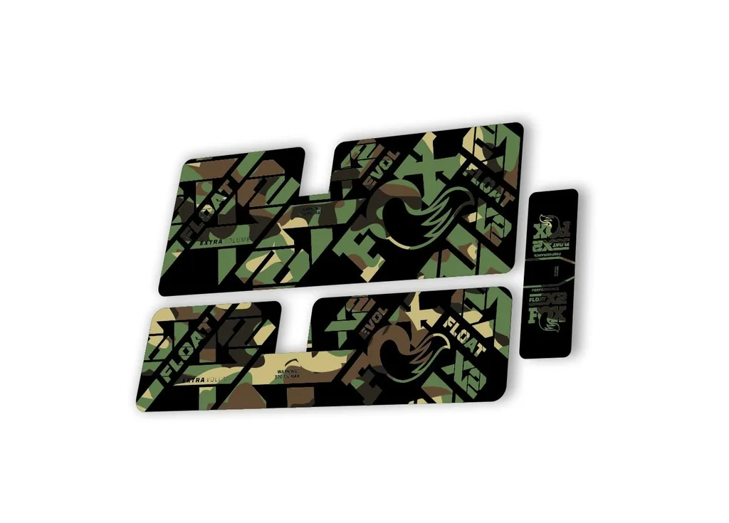 FOX Float X2 Performance 2021 Rear Shock Suspension Sticker Decal Kit Camo - 1