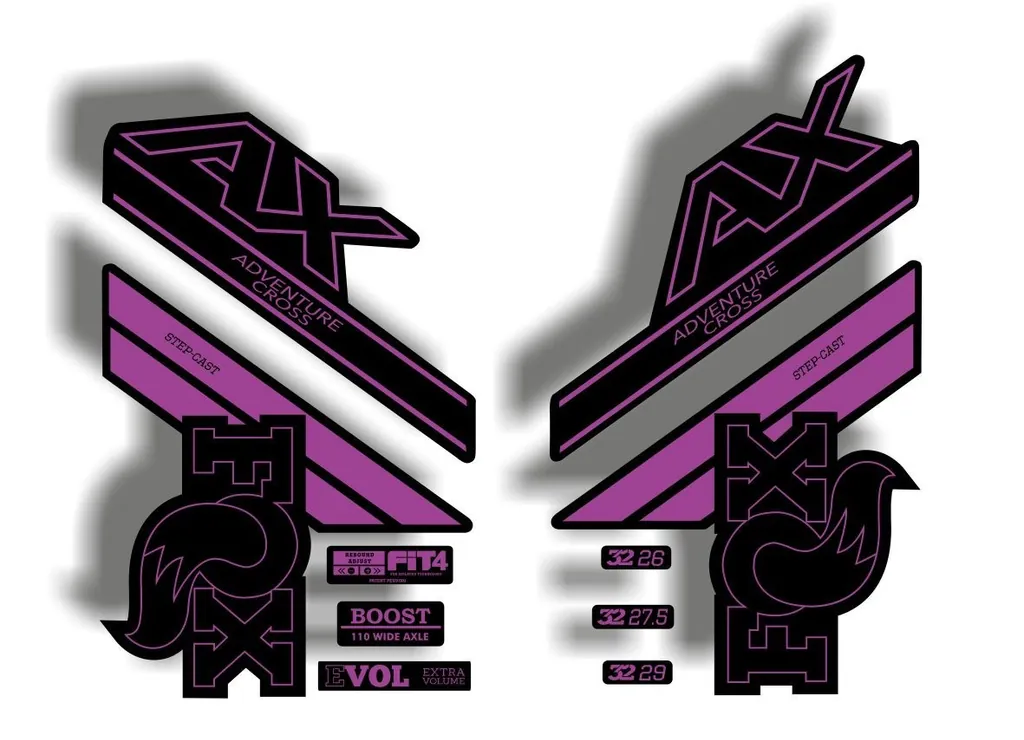 FOX Step Cast 2020 AX Adevnture Cross Fork Suspension Decals Sticker Purple - 1