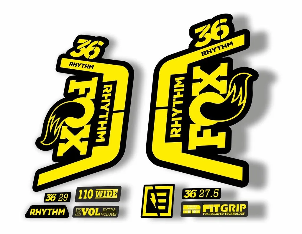 FOX 36 Rhythm 2019 Forks Suspension Factory Decal Sticker Adhesive Yellow - 1