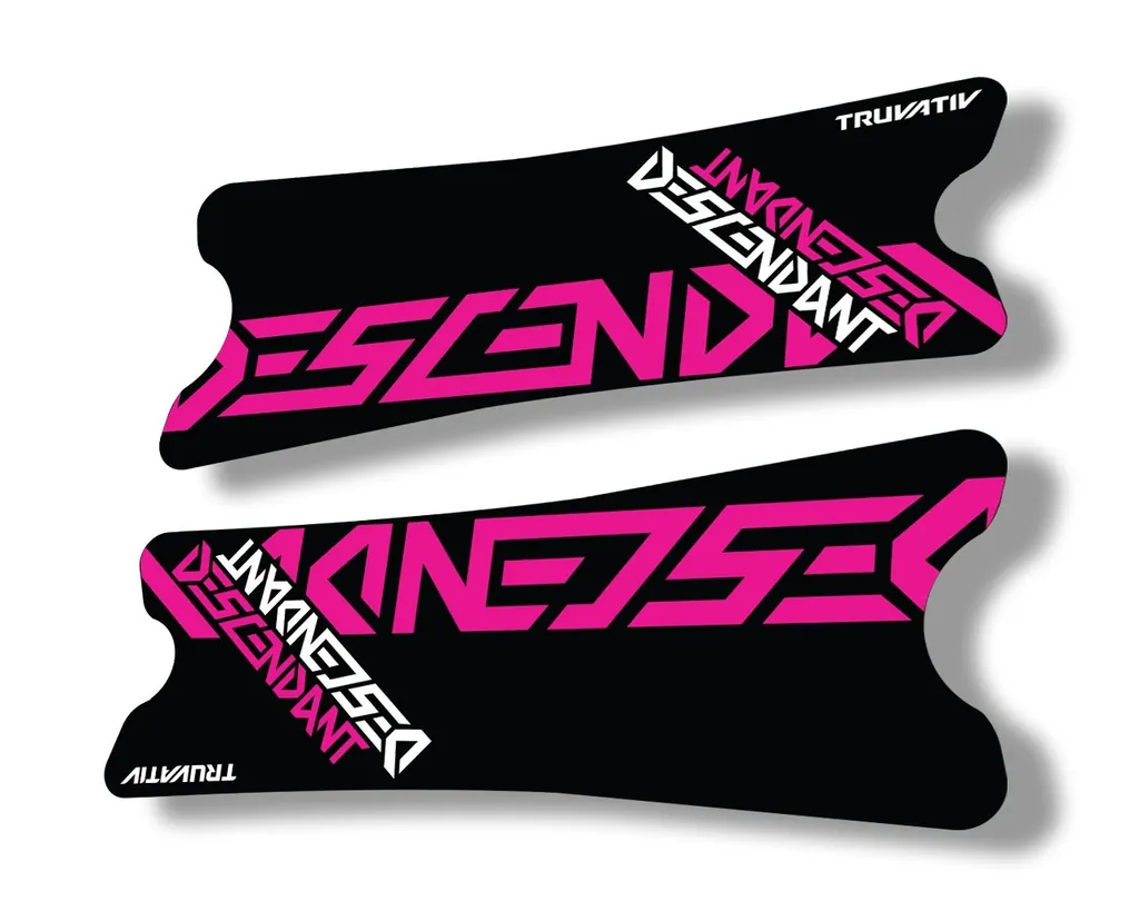 Truvativ 2018 Dexcendant Crank Set Stickers Decals MTB Bicycle 2Pcs Pink - 1