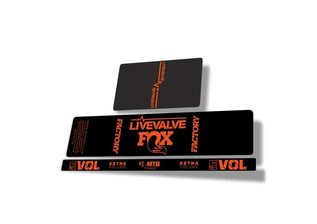 Fox 2022 Live Valve MTB Rear Shock Suspension Sticker Decal Orange - 1