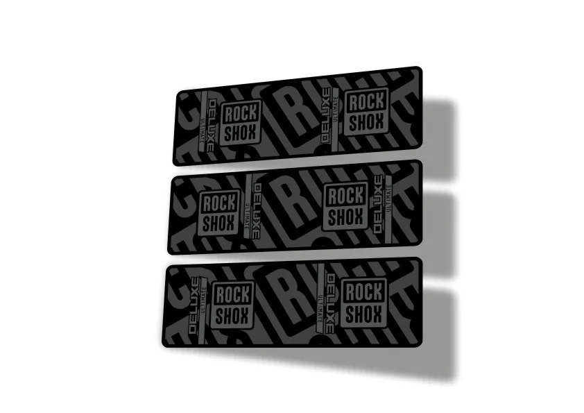 Rock Shox 2023 Deluxe Ultimate Rear Shock Decal Sticker Adhesive Set Gray - 1
